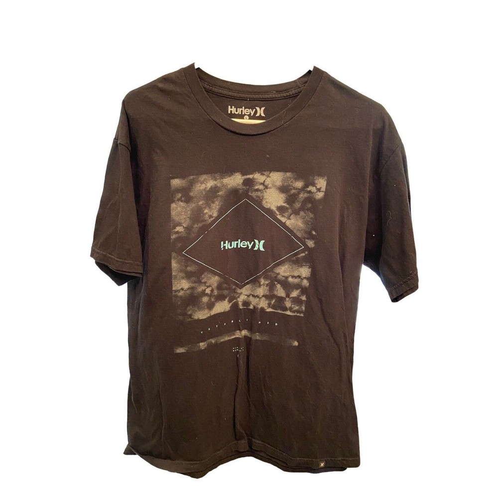 Nice HURLEY Black Surf Clouds L Men’s T-Shirt MINTY